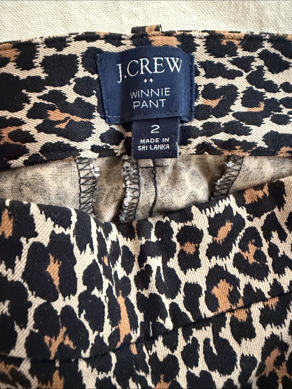 J. Crew Leopard Print Winnie Pant in Tan and Black